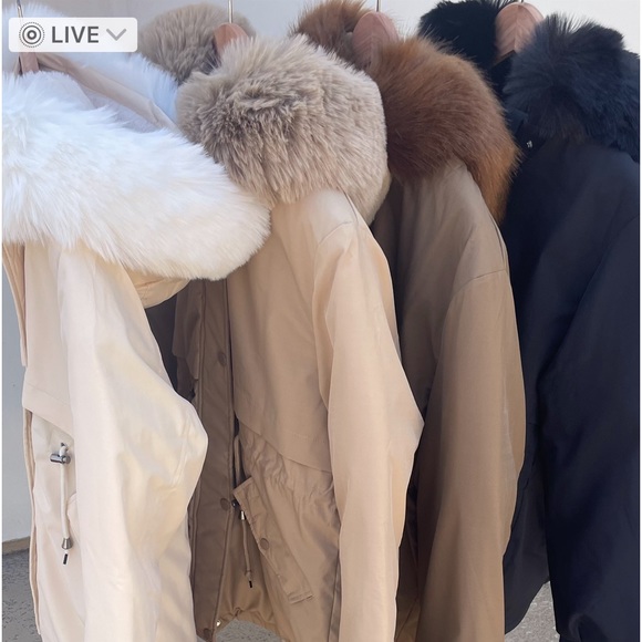 Black Faux Fur Warm Parka Wind Breaker Hood Fleece Lined Raincoat Coat Jacket - Picture 12 of 14